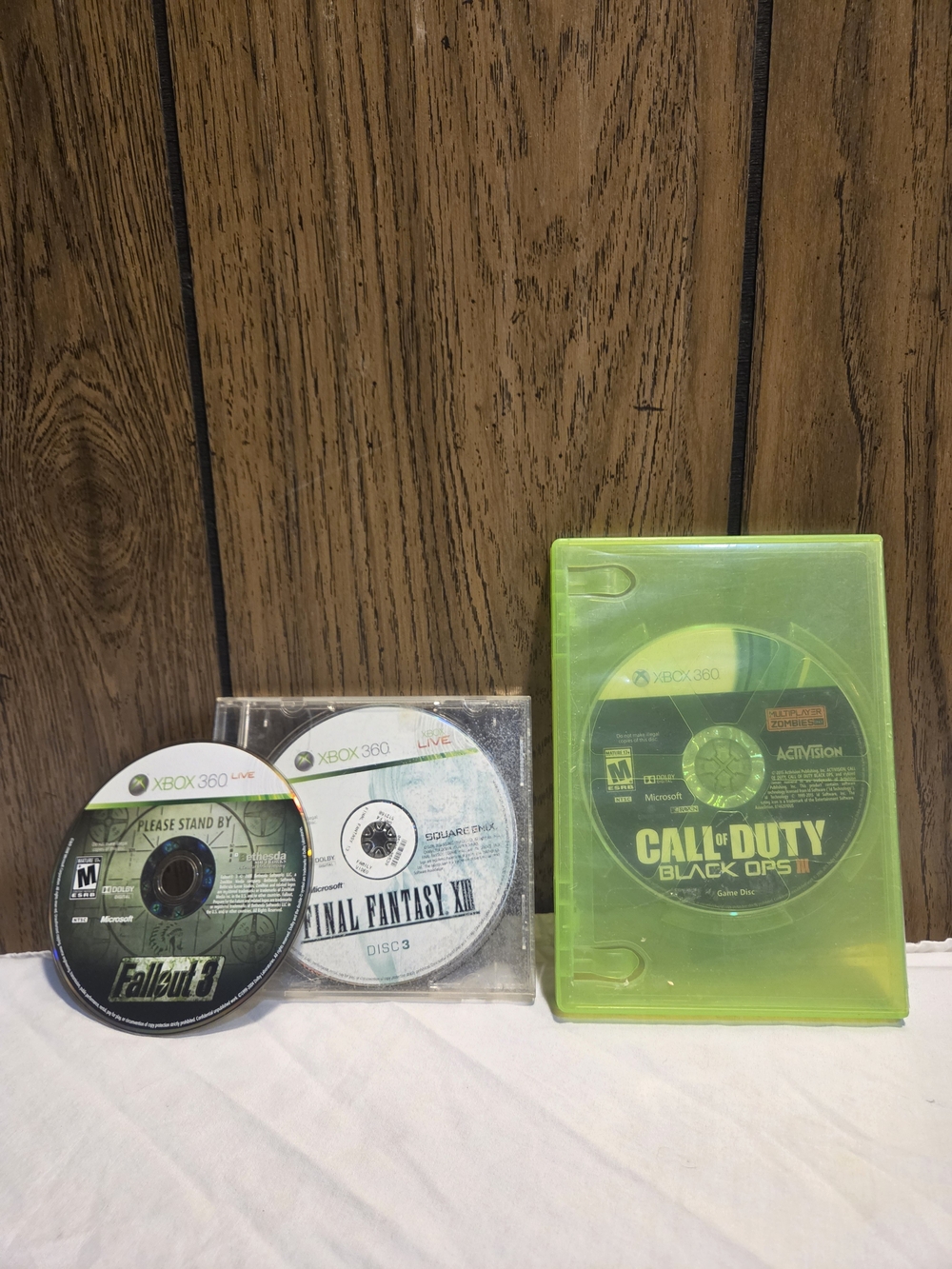 Xbox 360 3 Disc Lot Call of Duty: Black Ops II  Final Fantasy VIII & Fall Out 3